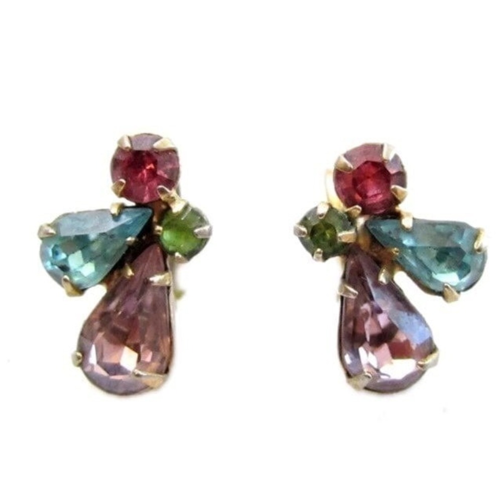 Vintage‎ Angel Rhinestone SB Earrings